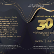 Thư mời họp mặt – Lễ kỹ niệm 30 năm thành lập ban liên lạc cựu gv-hs Hoà Vang tại miền nam ngày 26/11/2023