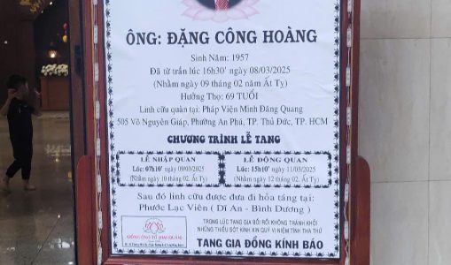 Lời Chia Buồn Sâu Sắc Từ Hội Cựu Giáo Viên – Học Sinh Hòa Vang Miền Nam Về Sự Ra Đi Của Anh Đặng Công Hoàng