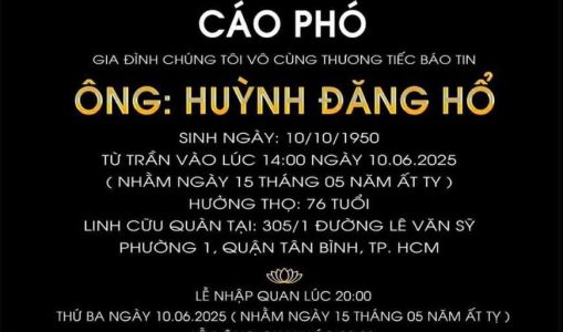 Vô cùng thương tiếc anh Huỳnh Đăng Hổ – Người con ưu tú của đại gia đình Hòa Vang